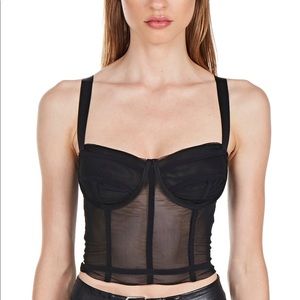 Danielle Guizio Zita mesh corset top